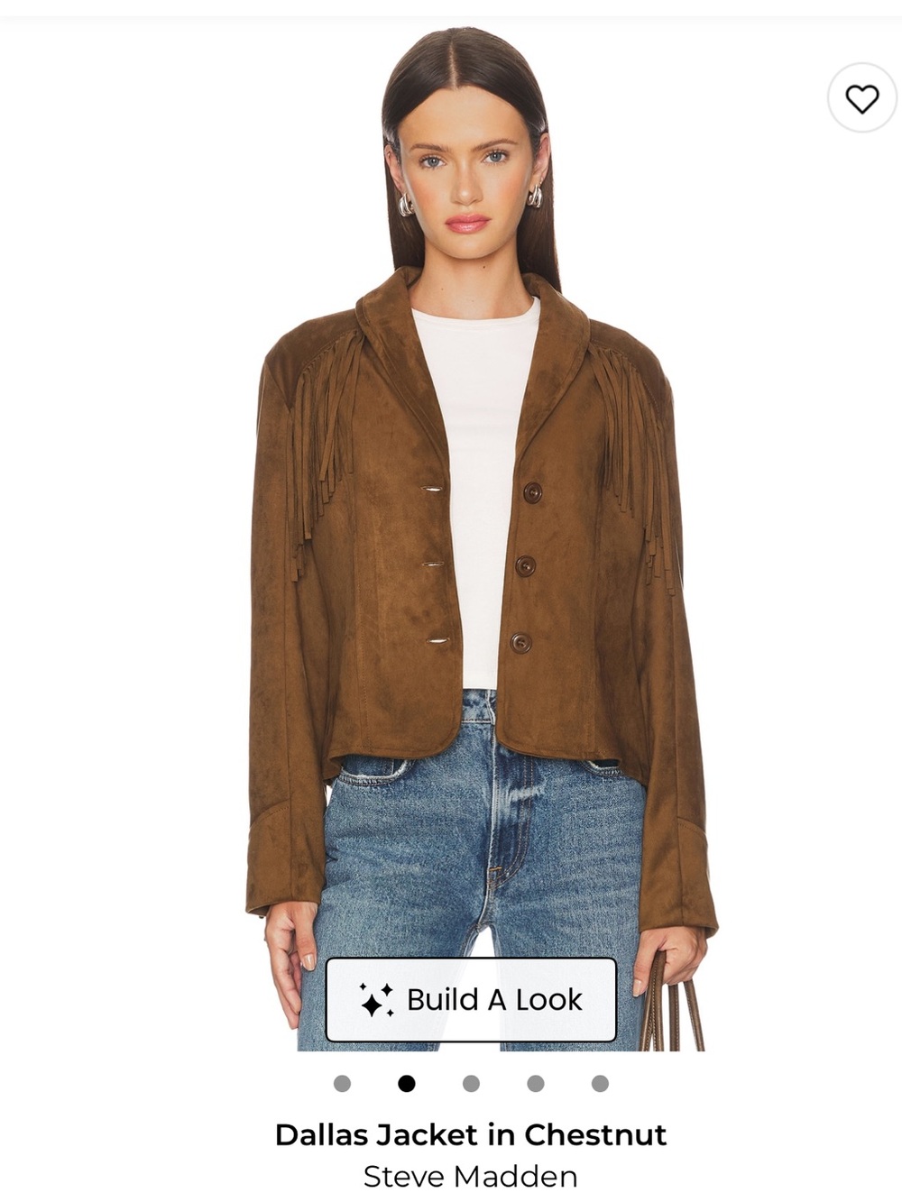 Steve Madden Dallas Jacket in Chestnut - Like NEW size xs
Fringe Suede Jacket
